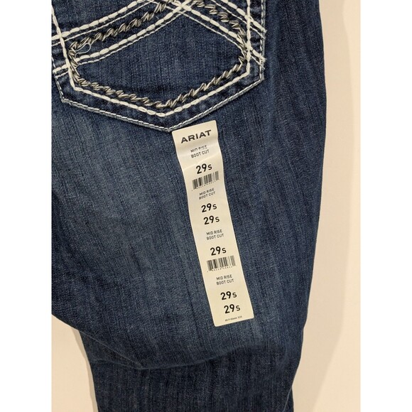 Ariat REAL Denim Jeans Womens (FITS 36 (TAG IS 29S) Blue Mid Rise Boot Cut - Picture 11 of 16